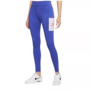 Nike Royal Blue Leggings with Light Gray Pocket